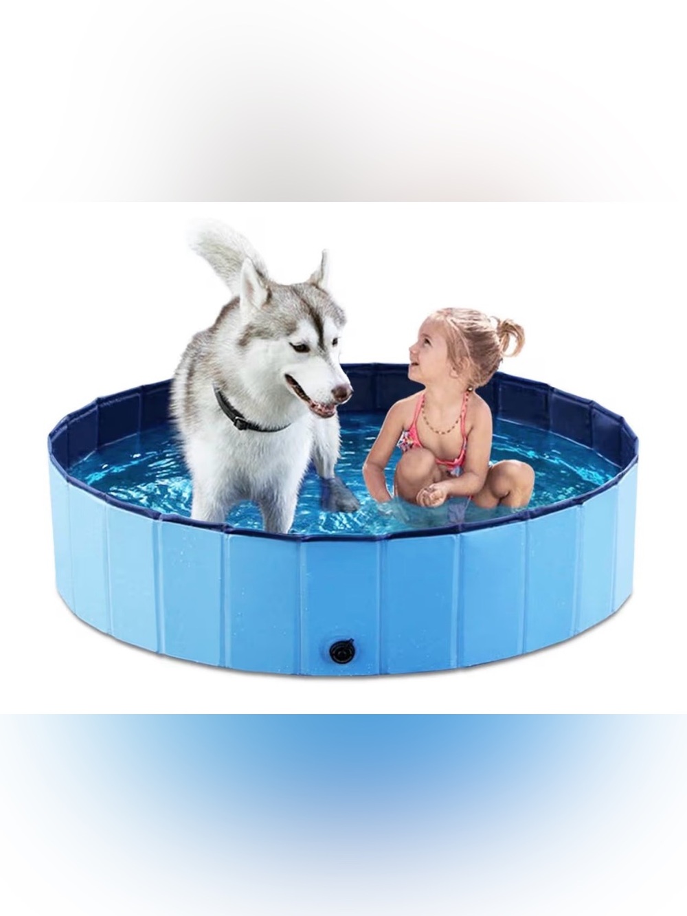 Jasonwell 48â Foldable Dog Pet Pool Collapsible Kiddie Bath Pool Blue NEW